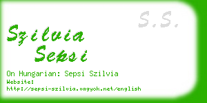szilvia sepsi business card